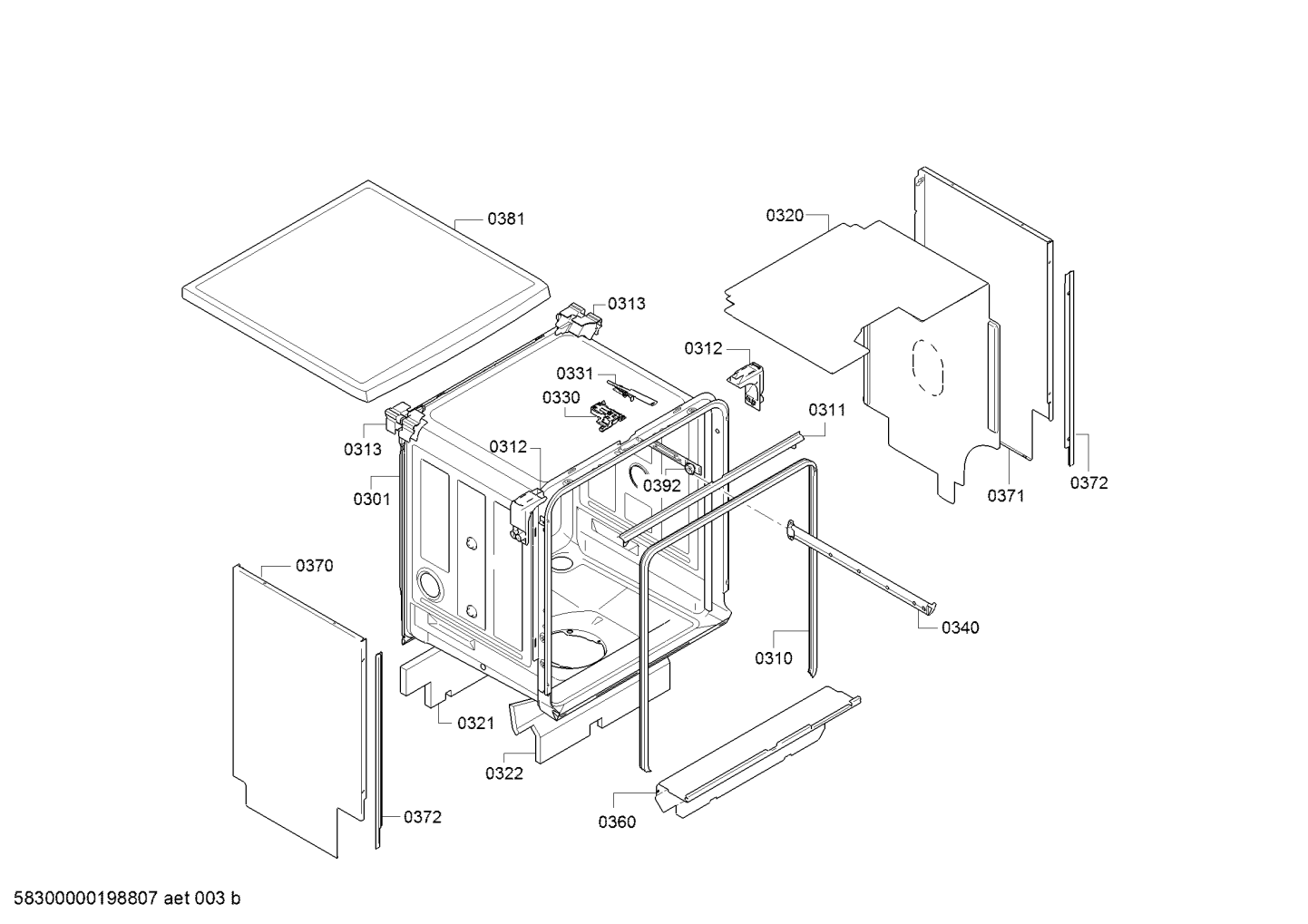 Genuine rack guide rail for BOSCH Free-standing dishwasher. Suits ...