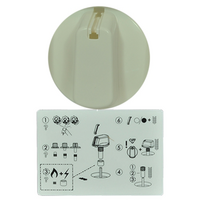 Genuine Knob Single- Universal Kit White, 40mm Skirt For Chef Spare Part No: UK-40W1