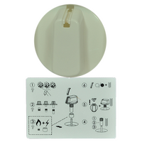 Genuine Knob Single- Universal Kit White, 55mm Skirt For Chef Spare Part No: UK-55W1