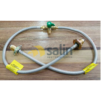 LPG Changeover Valve Kit & Gas Pigtail Hose for Caravan House SS Braided 450mm