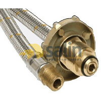 LPG  Gas Hose inverted flare Pigtails For Caravan HW POL To  1/4" MBSP 450mm