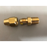 LPG CATERING FITTING 45 DEG SAE FLARE FITTING MALE UNION | 07-0402N MALE UNION 1/4 FL x 1/8 MBSP C/W NUT