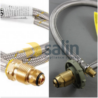 LPG PIGTAIL FLEXIBLE BRAIDED | FPT1502 PIGTAIL FLX 600mm 1/4M X POL EFV SS (8mm)