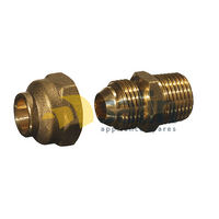 60 Deg BSP FLARE FITTING MALE UNION | UNION 3/8 MBSP FL X 3/8 MBSP C/W NUT S/N CG-43