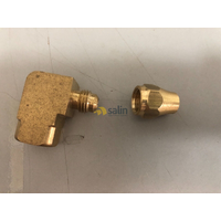 LPG AIR CONDITIONER  FEMALE ELBOW FITTING SAE C/W NUT | 36-0406N FEMALE ELBOW 1/4 FL x 3/8 FBSP C/W NUT