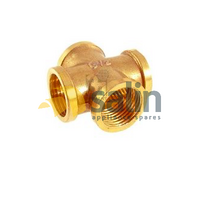 LPG NATURAL GAS FEMALE BSP CROSS FITTING BRASS MATERIAL | 37-04 4 WAY CROSS 1/4 FBSP