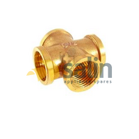 LPG NATURAL GAS FEMALE BSP CROSS FITTING BRASS MATERIAL | 37-08 4 WAY CROSS 1/2 FBSP