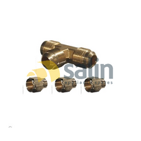 LPG AIR CONDITIONER THREE WAY FLARE TEE FITTING SAE C/W NUTS | 19-080806 TEE MALE FLARE 1/2 x1/2x 3/8