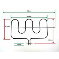 Lofra Technika Grill Element for 80 & 90cm Ovens WKE800,WKE900,LCF9EG,LCF9EGC