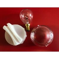 Bosch Oven Glass Cover Assy & 2X Lamp Light Bulb Globe HBN4752AU/01 HBN4752AU/02