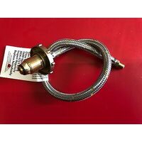 LPG 45cm Hand Wheel SS BRD Gas Hose Pigtail BBQ Caravan POL 5/16 INV Flare 450mm