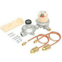 LPG Gas Double Regulator Auto & Copper KITPigtail Caravans RV MOTOR HOME 400mJ