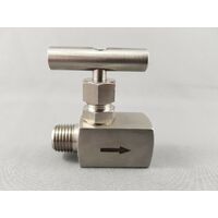 CATERING RESTAURANT-FITTINGS&VALVES NEEDLE VALVE STAINLESS STEEL 1/4M x 1/4F NPT