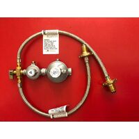 LPG ITALIAN REGULATOR KIT TWIN STAGE 250MJ GAS SUIT CARAVAN HOME USE HAND WHEEL