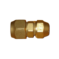 Brass 1/2" to 3/8" Reducing Union With Flare Nuts For RF703 Fridges and Freezers