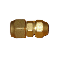 Brass 1/2" to 3/8" Reducing Union With Flare Nuts For RF390 Fridges and Freezers