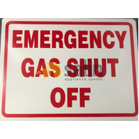 Gas Emergency Shut-Off Notice Sign for LPG CARAVAN SHOP RESTUARANT