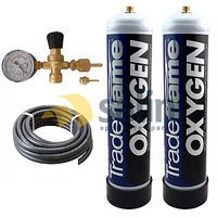 2 x 1 Litre PURE OXYGEN Disposable Gas Bottle Combo | Home Brew Tradeflame