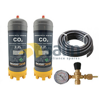 2 x 2.2 Litre PURE CO2 Disposable Gas Bottle Combo Kit | MIG TIG