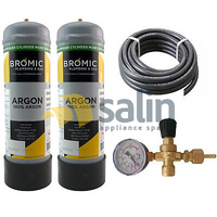 2 x 2.2 Litre PURE ARGON Disposable Gas Bottle Combo | MIG TIG Wine