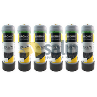 6 x 2.2 Litre ARGON + CO2 Disposable Gas Bottle Pack