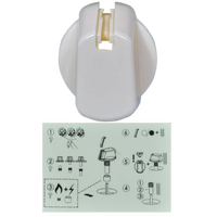 Genuine Knob Single- Universal Kit White, 35mm Skirt For Simpson Spare Part No: UK-35W1