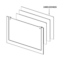 Genuine Door Glass Silk/s 524 X 263mm For Simpson Spare Part No: 140013354026