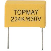 Metalised Polypropylene MKP1 | Value: 0.22 µF | Tolerance: %10 | Pitch: 22mm | 630Vdc | For Hobby | For PCB | For TV