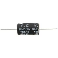 NON POLARISED AXIAL ELECTROLYTIC Capacitor | Value: 100 µF | Size: 16mm x 34mm | 100V | For Hobby | For PCB | For TV