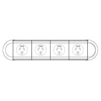 Polar 4x GPO with 0.8M lead and J-Coupler and desktop clamp bracket - Desktop Unit | To Provide Power and Data Connections 