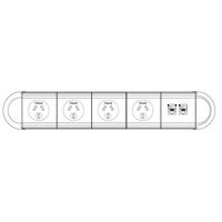 Polar 4x GPO / 2x RJ45 with 0.8M lead and J-Coupler and desktop clamp bracket - Desktop Unit | To Provide Power and Data Connections 