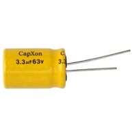 Radial Non-POLARISED Bi-Polar Capacitor | Value: 3.3 µF |  Size: 16mm x 25mm | 63V | For Hobby | For PCB | For TV