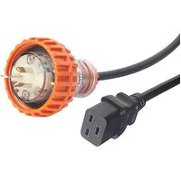 ELECTRIC  15 AMP POWER  CORD IEC C19 TO 15A CAPTIVE MAINS PLUG 