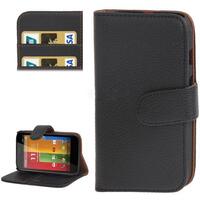 LITCHI TEXTURE HORIZONTAL FLIP LEATHER CASE WITH CARD HOLDER & STAND 