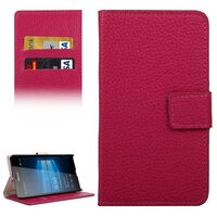 LITCHI TEXTURE HORIZONTAL FLIP LEATHER CASE WITH CARD HOLDER & STAND 