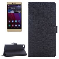 LITCHI TEXTURE HORIZONTAL FLIP LEATHER CASE WITH CARD HOLDER & STAND 