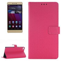 LITCHI TEXTURE HORIZONTAL FLIP LEATHER CASE WITH CARD HOLDER & STAND 