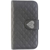 LATTICE TEXTURE LEATHER CASE WITH CARD HOLDER & STAND 