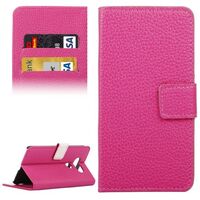 LITCHI TEXTURE HORIZONTAL FLIP LEATHER CASE WITH CARD HOLDER & STAND 