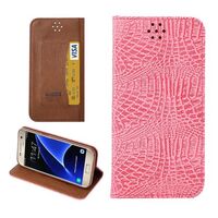 CROCODILE TEXTURE LEATHER CASE WITH CARD SLOTS AND STAND 