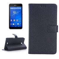 LITCHI TEXTURE HORIZONTAL FLIP LEATHER CASE WITH CARD HOLDER & STAND 