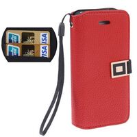 LITCHI TEXTURE HORIZONTAL FLIP CASE WITH CARD HOLDER 