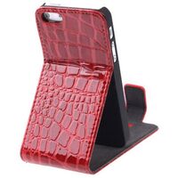 CROCODIAL TEXTURE VERTICAL FLIP LEATHER CASE WITH STAND 