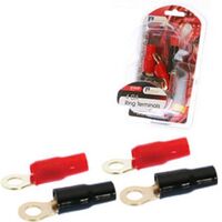 4 GA Ring Terminals 2 Red/2 Black 