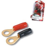 8 GAUGE RING TERMINAL - 6 RED / 6 BLACK 