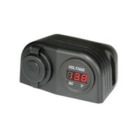 Surface mount accessory socket & LED voltmeter 