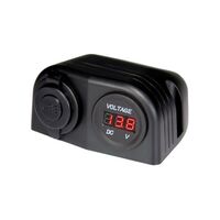 DC Dual USB Car Charger And DC Voltmeter Housing Mount 