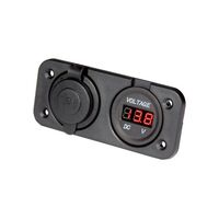 Panel mount accessory socket & LED voltmeter 