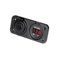 Panel mount dual USB socket & LED voltmeter 