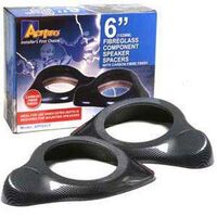 6 152mm Fibreglass Component Speaker Spacers Carbon Finish 